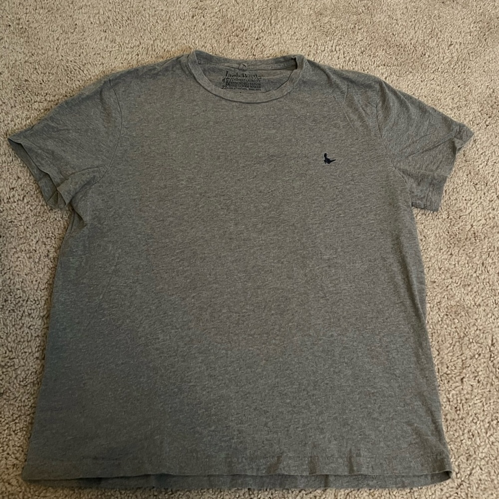 Jack Wills Short Sleeve Crewneck T Shirt Mens Gray Cotton. Size large